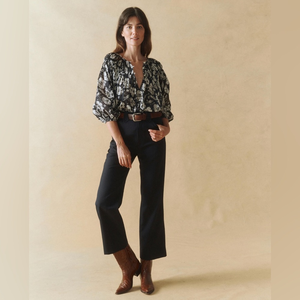 THE GREAT. The Western Western Trouser in Navy